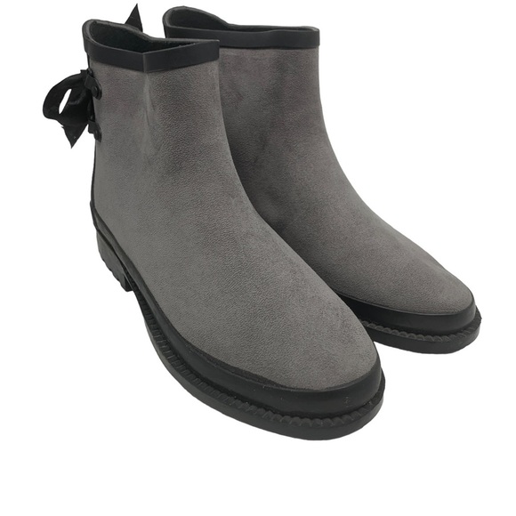 Shoes - Rain Boots Coquette Bow Ribbon Detail Waterproof Ankle Boots Romantic Like New